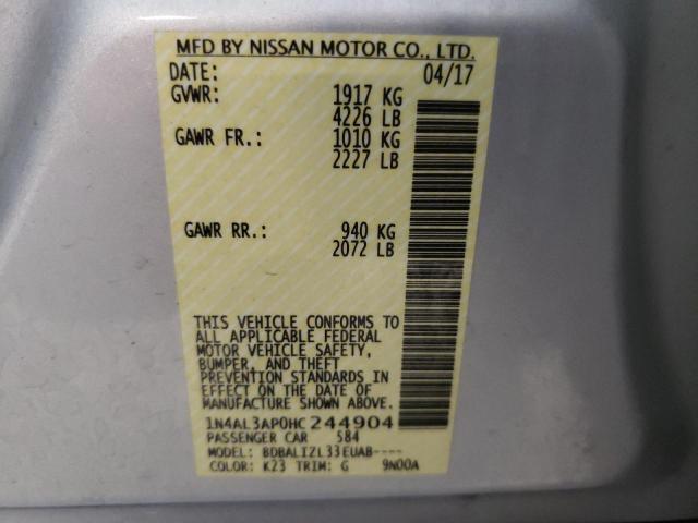 Photo 10 from auction – 2017 NISSAN ALTIMA 2.5 with VIN 1N4AL3AP0HC244904