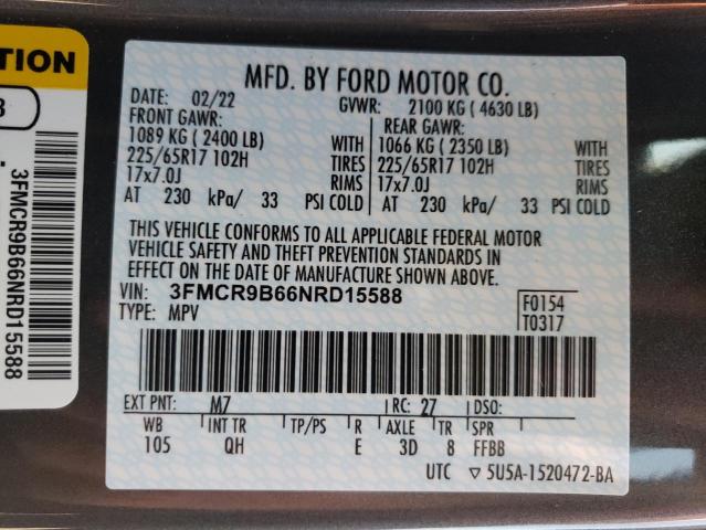 Photo 10 from auction – 2022 FORD BRONCO SPO with VIN 3FMCR9B66NRD15588