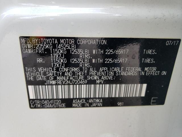 Photo 10 from auction – 2017 TOYOTA RAV4 XLE with VIN JTMWFREV2HJ720469