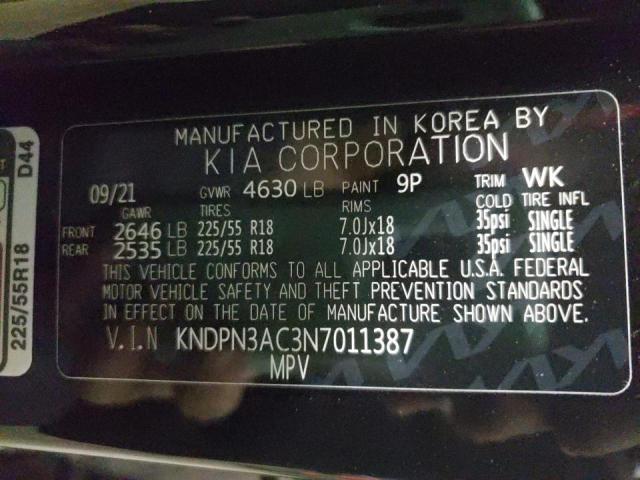 Photo 10 from auction – 2022 KIA SPORTAGE E with VIN KNDPN3AC3N7011387