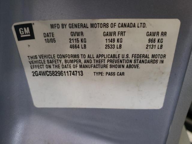 Photo 10 from auction – 2006 BUICK LACROSSE C with VIN 2G4WC582961174713