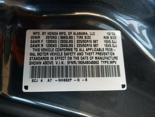 Zdjęcie 10 z aukcji – 2004 HONDA ODYSSEY EX z VIN 5FNRL18064B048862
