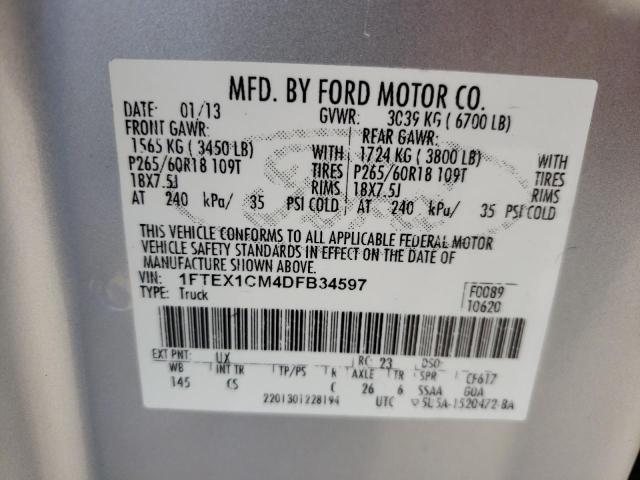 Photo 10 from auction – 2013 FORD F150 SUPER with VIN 1FTEX1CM4DFB34597