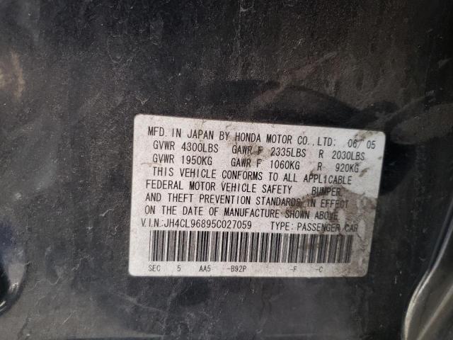 Photo 10 from auction – 2005 ACURA TSX with VIN JH4CL96895C027059