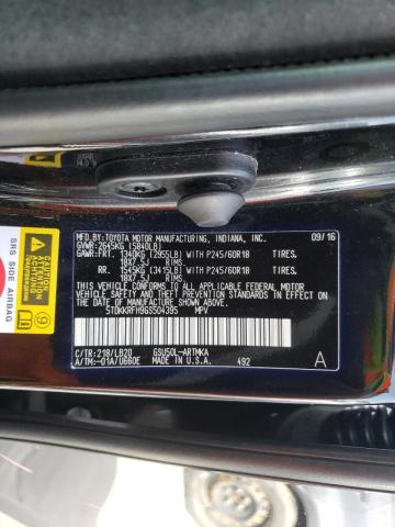 Photo 10 from auction – 2016 TOYOTA HIGHLANDER with VIN 5TDKKRFH9GS504395