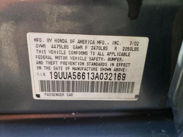 Photo 10 from auction – 2003 ACURA 3.2TL with VIN 19UUA56613A032169