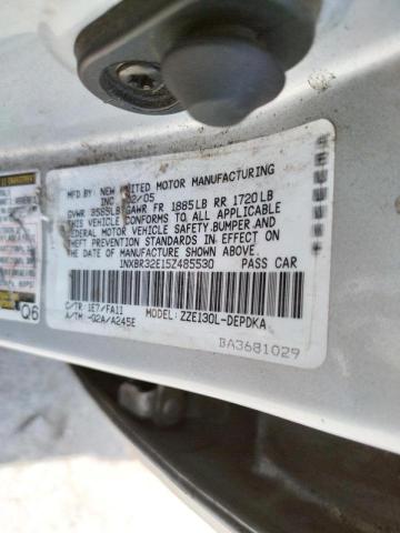 Photo 10 from auction – 2005 TOYOTA COROLLA CE with VIN 1NXBR32E15Z485530