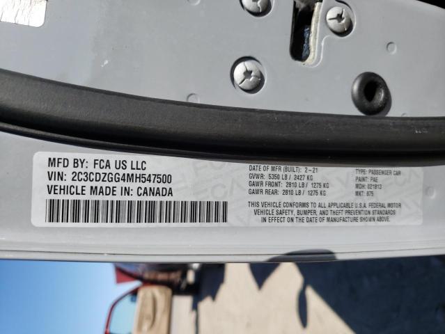 Photo 10 from auction – 2021 DODGE CHALLENGER with VIN 2C3CDZGG4MH547500