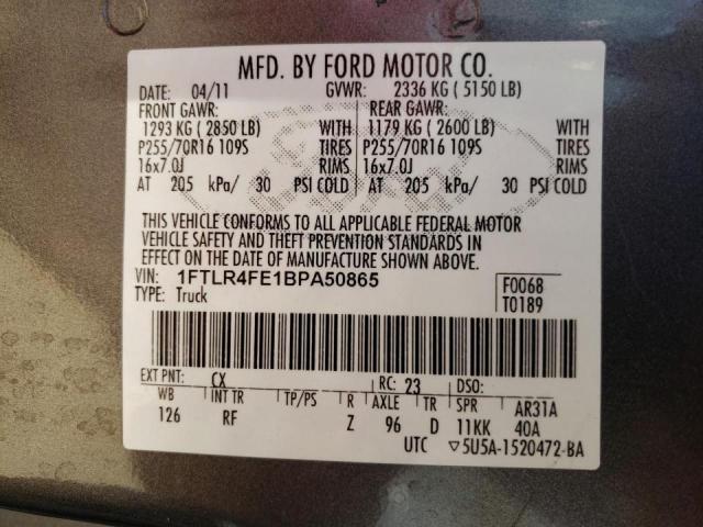Photo 10 from auction – 2011 FORD RANGER SUP with VIN 1FTLR4FE1BPA50865