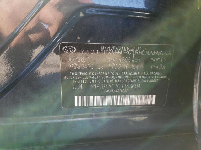 Zdjęcie 10 z aukcji – 2012 HYUNDAI SONATA GLS z VIN 5NPEB4AC3CH343604