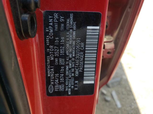 Photo 10 from auction – 2016 HYUNDAI ACCENT SE with VIN KMHCT4AE3GU106091