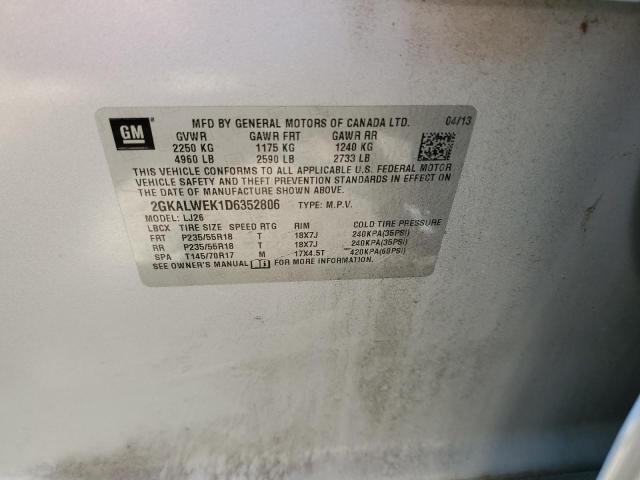 Photo 10 from auction – 2013 GMC TERRAIN SL with VIN 2GKALWEK1D6352806