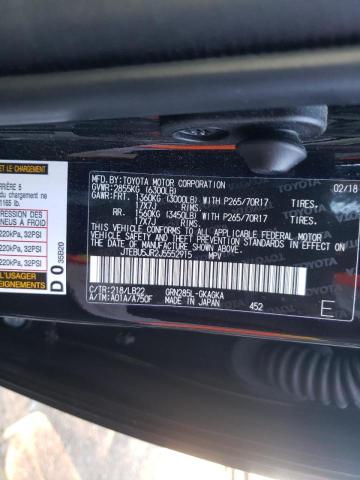 Photo 10 from auction – 2018 TOYOTA 4RUNNER SR with VIN JTEBU5JR2J5552915