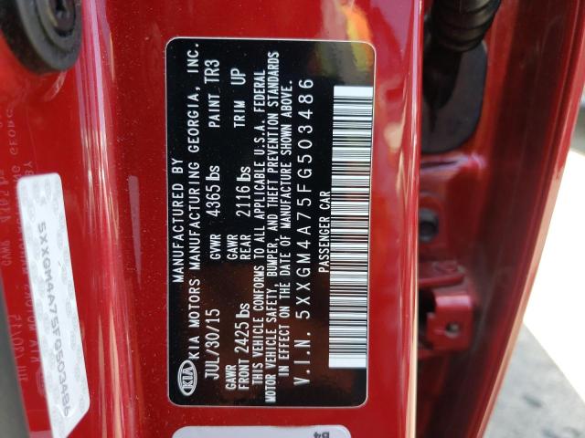 Photo 10 from auction – 2015 KIA OPTIMA LX with VIN 5XXGM4A75FG503486