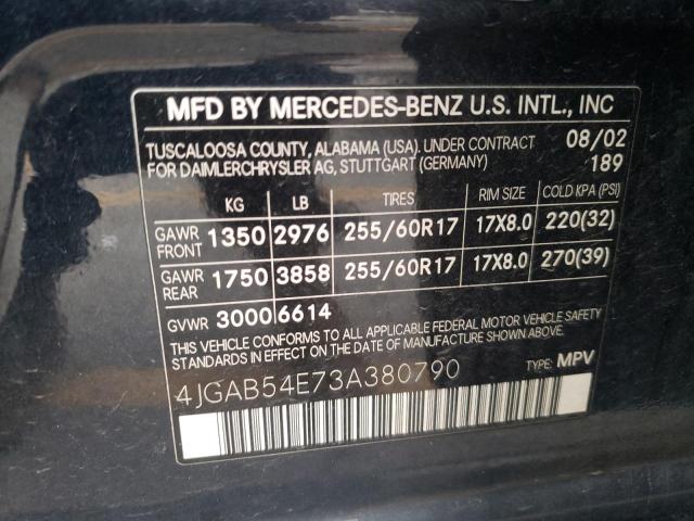 Photo 10 from auction – 2003 MERCEDES-BENZ ML 320 with VIN 4JGAB54E73A380790