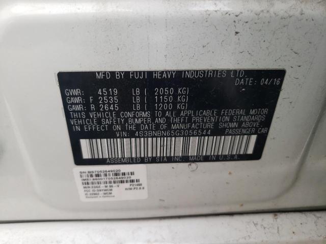 Photo 10 from auction – 2016 SUBARU LEGACY 2.5 with VIN 4S3BNBN65G3056544