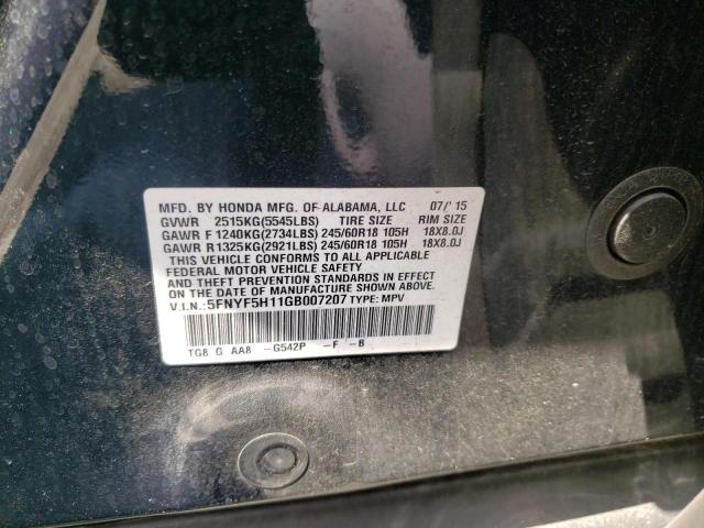 Photo 10 from auction – 2016 HONDA PILOT LX with VIN 5FNYF5H11GB007207