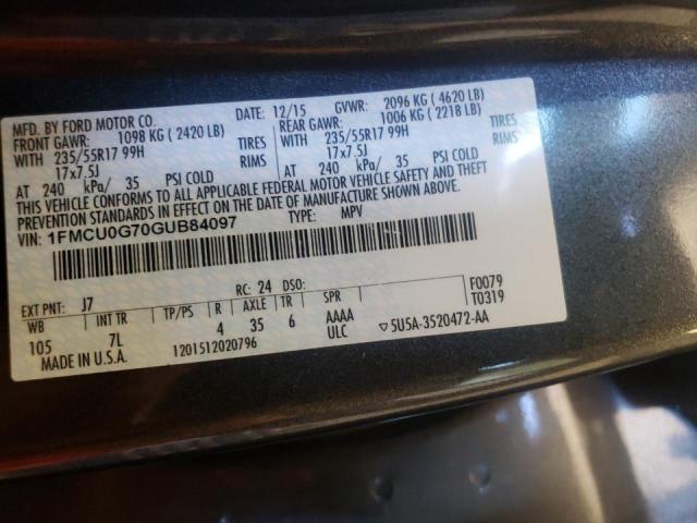 Photo 10 from auction – 2016 FORD ESCAPE SE with VIN 1FMCU0G70GUB84097