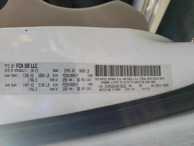 Photo 10 from auction – 2016 DODGE GRAND CARA with VIN 2C4RDGBGXGR196222