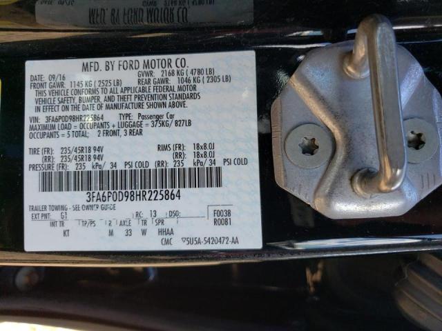 Photo 10 from auction – 2017 FORD FUSION TIT with VIN 3FA6P0D98HR225864