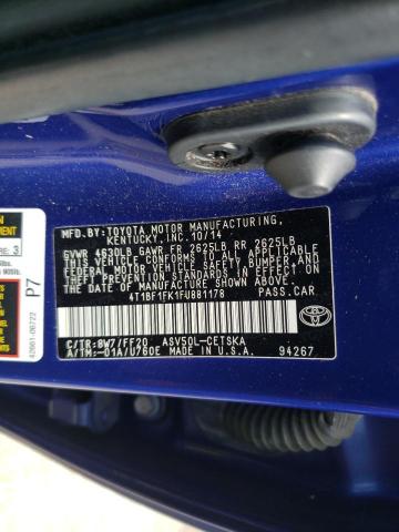 Photo 10 from auction – 2015 TOYOTA CAMRY LE with VIN 4T1BF1FK1FU881178