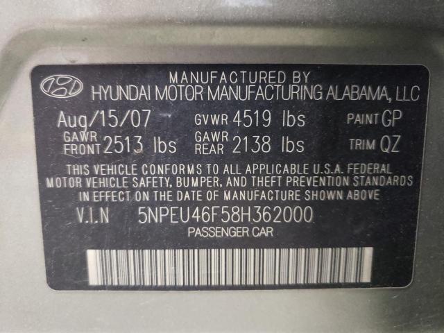 Photo 10 from auction – 2008 HYUNDAI SONATA SE with VIN 5NPEU46F58H362000