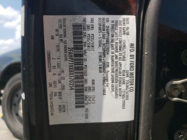 Photo 10 from auction – 2008 FORD CROWN VICT with VIN 2FAHP71VX8X170354