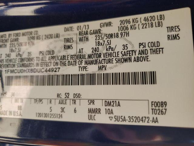 Photo 10 from auction – 2013 FORD ESCAPE SEL with VIN 1FMCU0HX6DUC44927