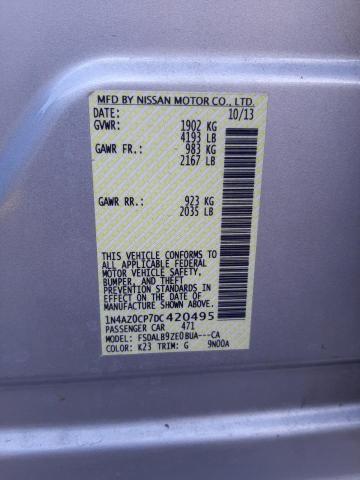 Photo 10 from auction – 2013 NISSAN LEAF S with VIN 1N4AZ0CP7DC420495