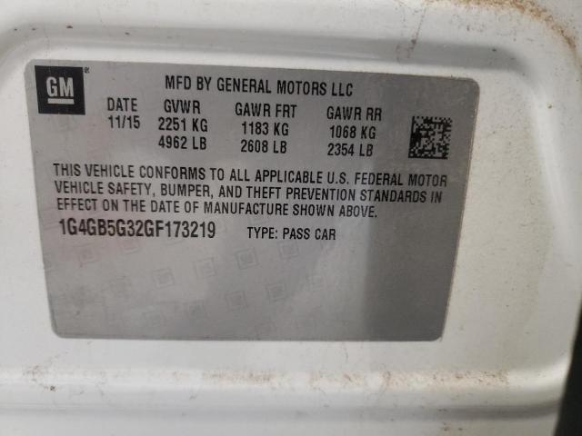 Photo 10 from auction – 2016 BUICK LACROSSE with VIN 1G4GB5G32GF173219