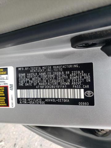 Photo 10 from auction – 2011 TOYOTA CAMRY BASE with VIN 4T1BF3EK2BU191141
