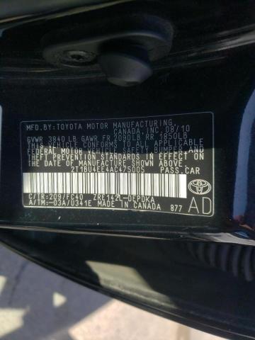 Photo 10 from auction – 2010 TOYOTA COROLLA with VIN 2T1BU4EE4AC475005