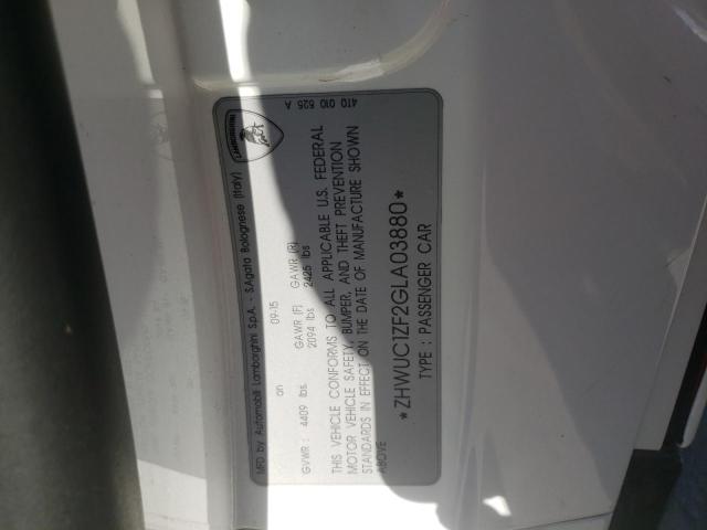 Photo 10 from auction – 2016 LAMBORGHINI HURACAN with VIN ZHWUC1ZF2GLA03880