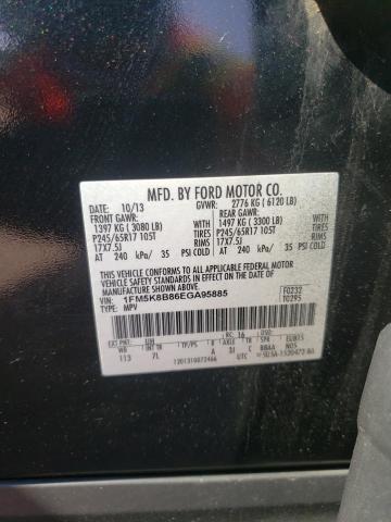 Photo 10 from auction – 2014 FORD EXPLORER with VIN 1FM5K8B86EGA95885