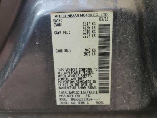 Photo 10 from auction – 2016 NISSAN ALTIMA 2.5 with VIN 1N4AL3AP1GC187031