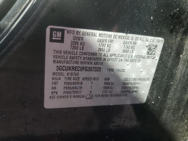 Foto 10 de la subasta – 2015 CHEVROLET SILVERADO con VIN 3GCUKREC9FG367325