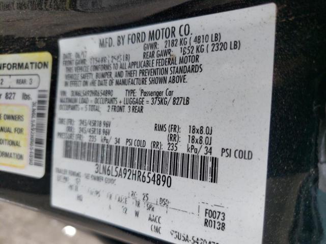 Photo 10 from auction – 2017 LINCOLN MKZ PREMIE with VIN 3LN6L5A92HR654890