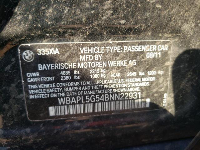 Photo 10 from auction – 2011 BMW 335 XI with VIN WBAPL5G54BNN22931
