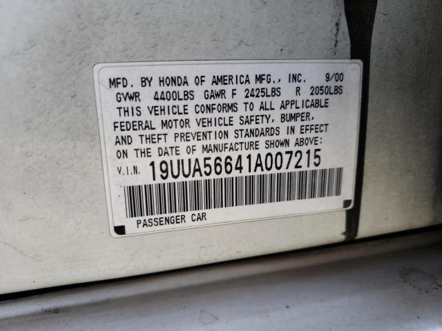 Photo 10 from auction – 2001 ACURA 3.2TL with VIN 19UUA56641A007215
