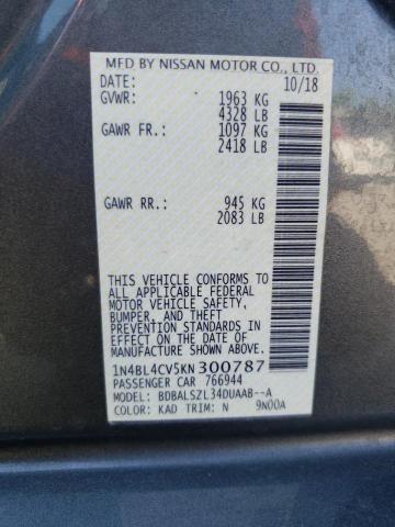 Photo 10 from auction – 2019 NISSAN ALTIMA SR with VIN 1N4BL4CV5KN300787