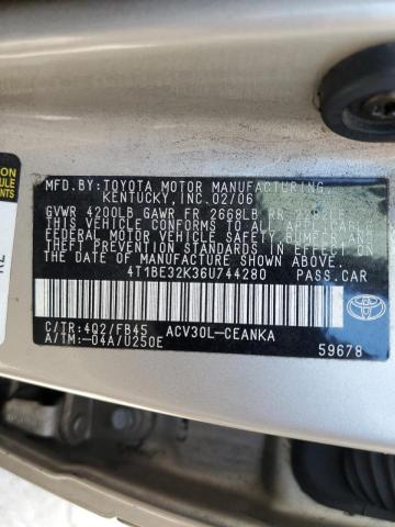 Photo 10 from auction – 2006 TOYOTA CAMRY LE with VIN 4T1BE32K36U744280