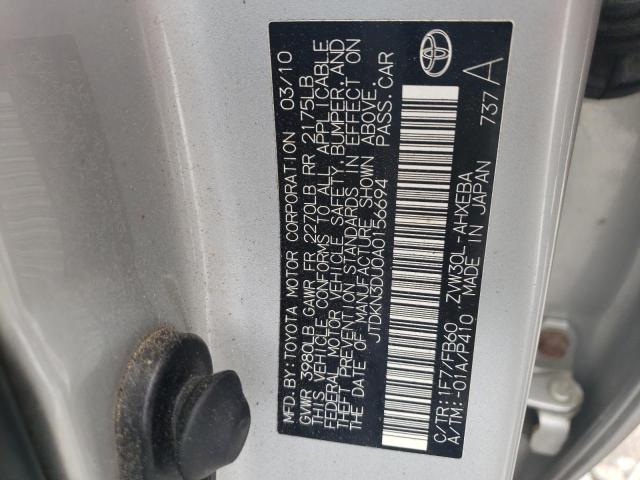 Photo 10 from auction – 2010 TOYOTA PRIUS with VIN JTDKN3DU0A0156694