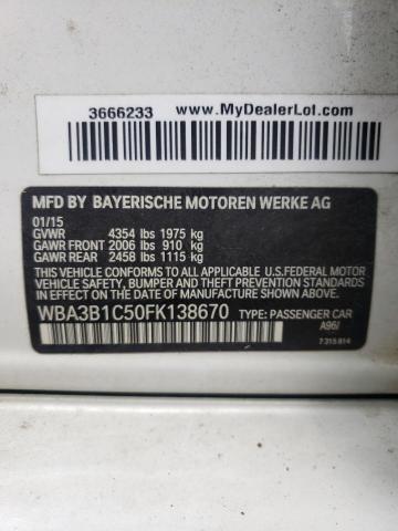Photo 10 from auction – 2015 BMW 320 I with VIN WBA3B1C50FK138670