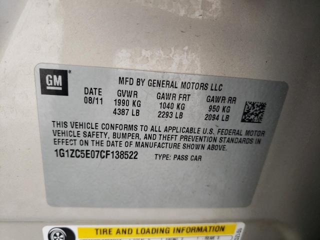 Photo 10 from auction – 2012 CHEVROLET MALIBU 1LT with VIN 1G1ZC5E07CF138522
