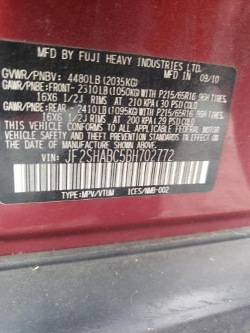 Photo 10 from auction – 2011 SUBARU FORESTER 2 with VIN JF2SHABC5BH702772