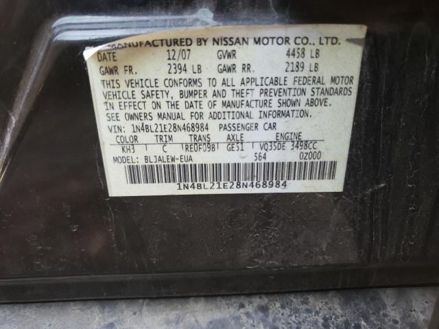 Photo 10 from auction – 2008 NISSAN ALTIMA 3.5 with VIN 1N4BL21E28N468984