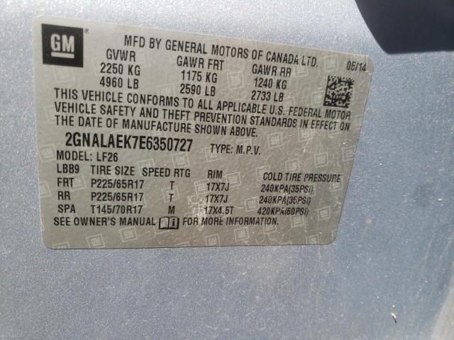 Photo 10 from auction – 2014 CHEVROLET EQUINOX LS with VIN 2GNALAEK7E6350727