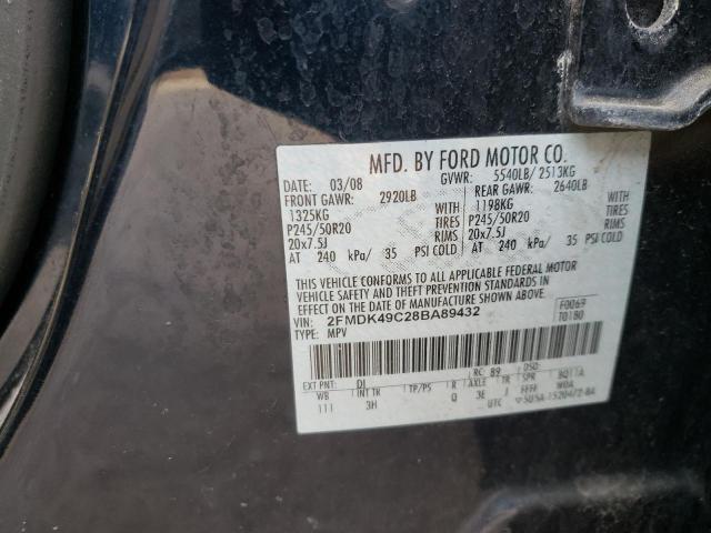 Photo 10 from auction – 2008 FORD EDGE LIMIT with VIN 2FMDK49C28BA89432