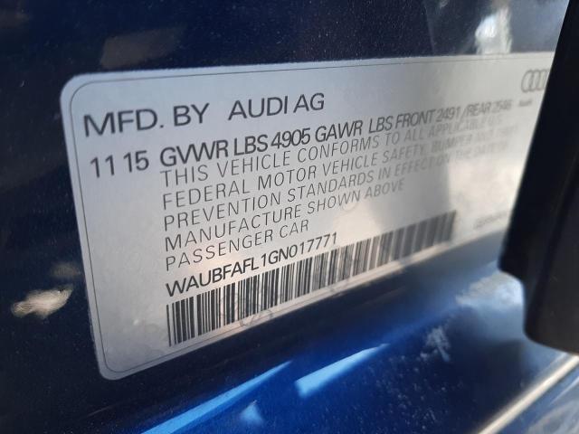 Photo 10 from auction – 2016 AUDI A4 PREMIUM with VIN WAUBFAFL1GN017771