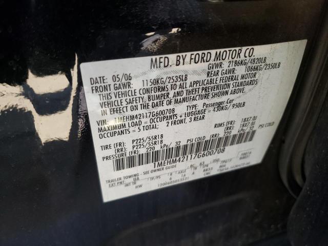Photo 10 from auction – 2007 MERCURY MONTEGO PR with VIN 1MEHM42117G600708